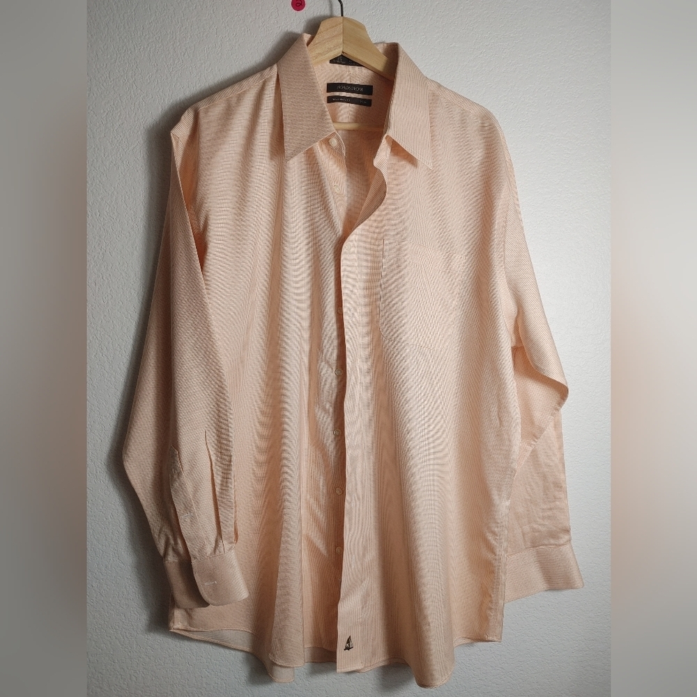 Nordstrom Orange Men's Checkered‎ Shirt 17/34